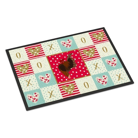 Carolines Treasures 24 x 36 in. Malaysian Serama Chicken Love Indoor or Outdoor Mat CK5269JMAT